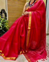 Resham Kota Saree Ð Peach Pink with Zari Border - Saree - Aakritee - S10775